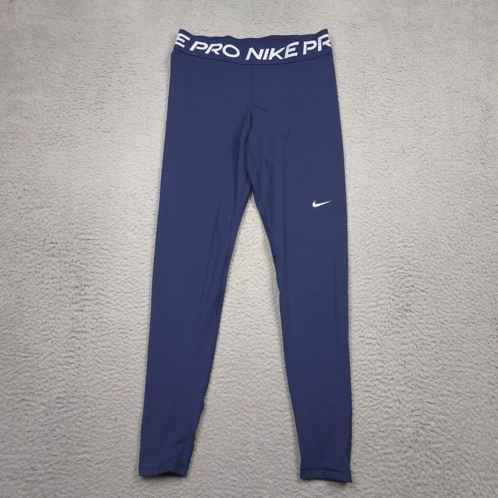 Nike Pro Dri-FIT Womens Compression Pants Size M Navy Training Tights Base Layer